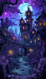 Whimsical Castle at Night