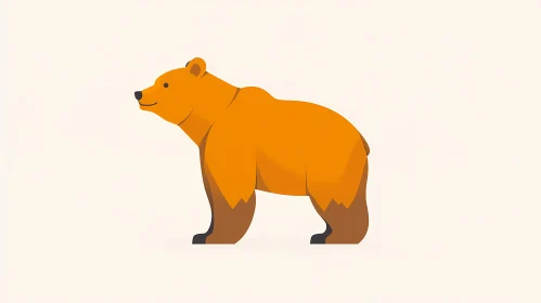 Simple Orange Bear Art