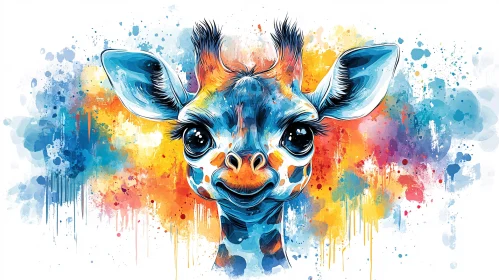 Vivid Giraffe Art