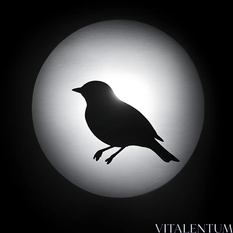 Minimalist Bird Silhouette Art Print AI Image