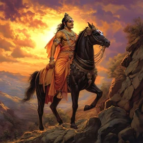 Equestrian Figure at Dusk