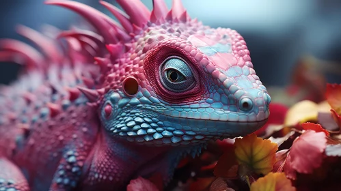 Colorful Lizard Resting on Autumn Leaves - A Zbrush, Cryengine and UE5 Exploration