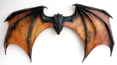 Dragon Head with Wings Wall Decor