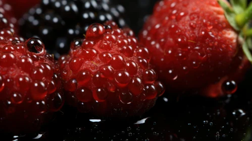 Exquisite Still Life of Raspberries and Blackberries