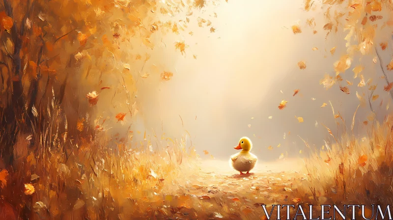 Autumn Duckling Delight AI Image