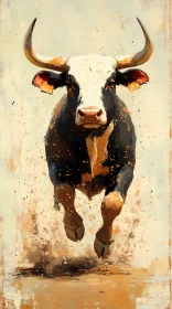 Dynamic Bull in Motion