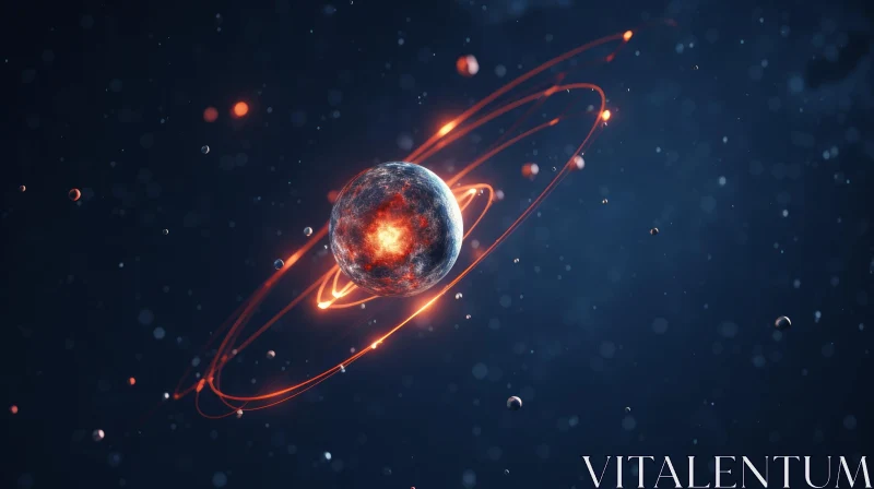 Gas Planet Surrounded by Pulsing Stars on Space Background | Unreal Engine Artwork AI Image