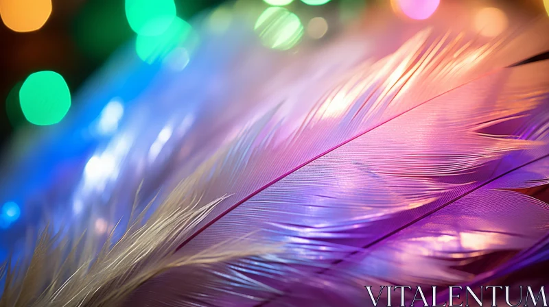 Luminous Feather in Multicolored Panorama AI Image