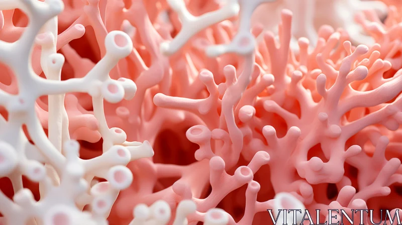 Pink and White Coral Rendered in Cinema4D AI Image