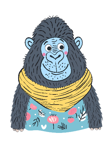 Playful Gorilla T-Shirt Design for Kids POD Design