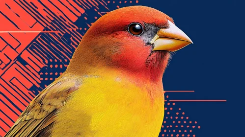 Artistic Vibrant Bird Rendering