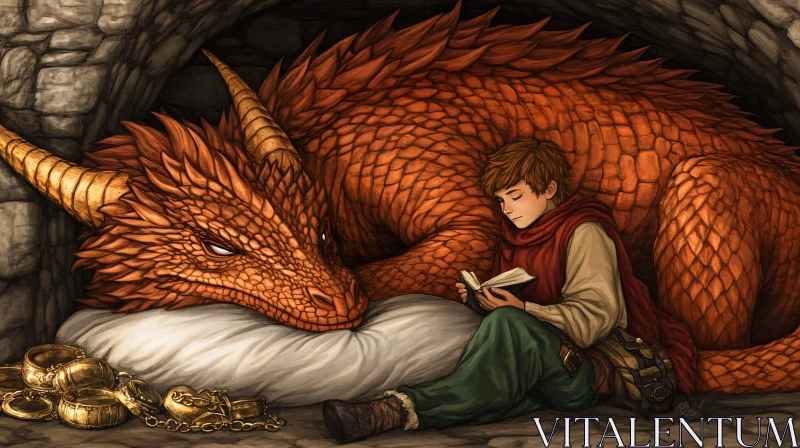 AI ART A Boy and His Dragon Friend