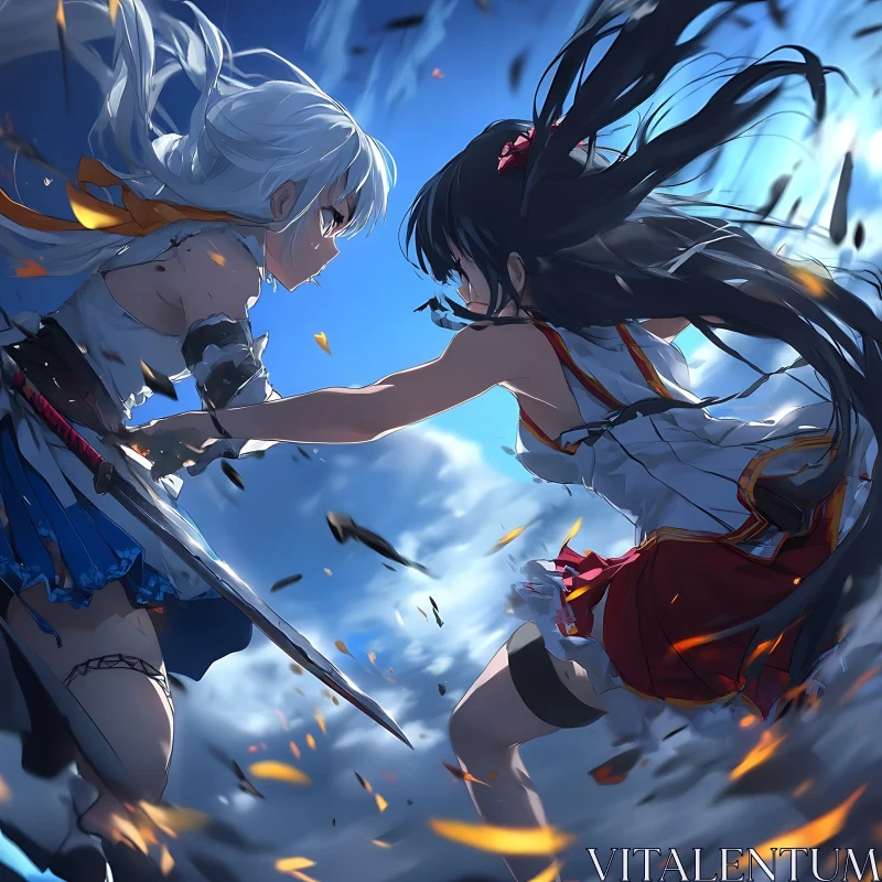 AI ART Clash of Steel: Anime Sword Fight