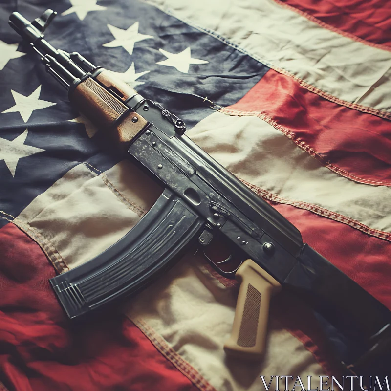 AI ART Weapon on USA Flag