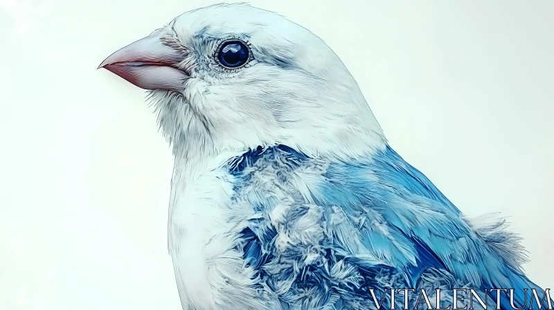 Blue Bird with Soft Plumage AI Image