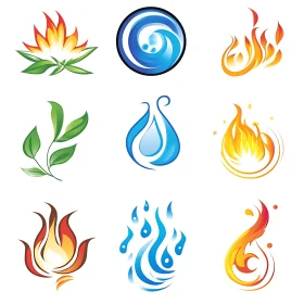 Stylized Symbols of Natural Elements