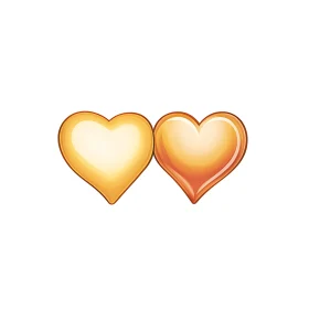 Two Golden Hearts Illustration