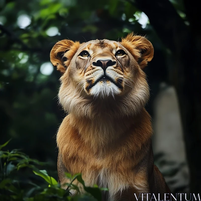 Lioness in Greenery AI Image