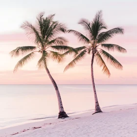 Tropical Sunset Palm Trees Landscape