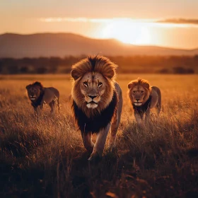 Lions in the Golden Light