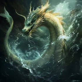 Aquatic Dragon in Ocean Depths