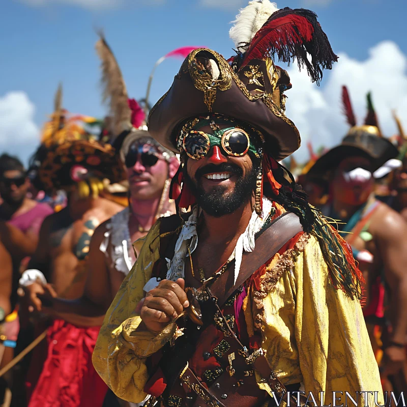 Festive Pirate at Carnival AI Image