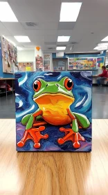 Vivid Frog Art with Abstract Background