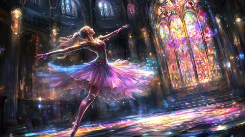 Ethereal Ballet Performance in Colorful Light