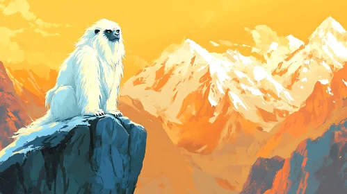 Majestic Yeti Overlooking Mountain Range