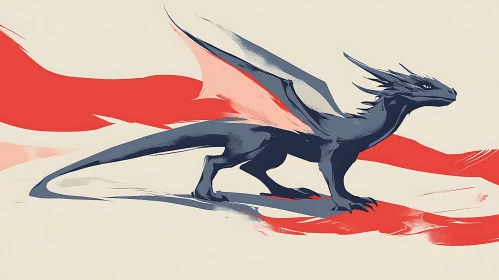 Modern Dragon Art - Minimalist Design