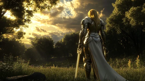 Golden Light on Armored Warrior