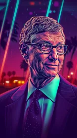 Futuristic Bill Gates Art