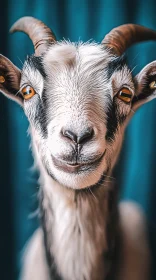Goat Close-Up with Horns