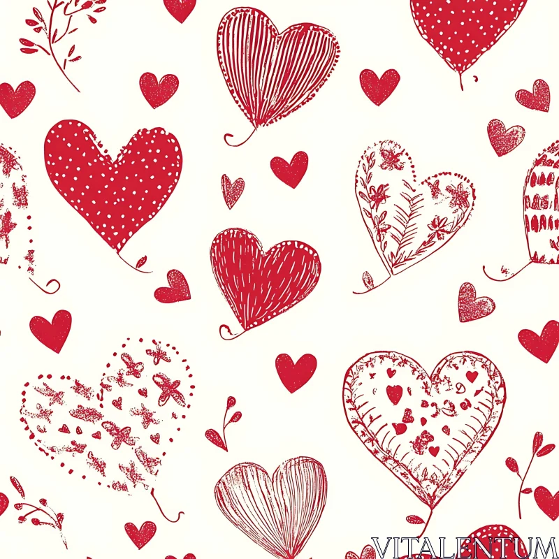 AI ART Artistic Heart Pattern Background