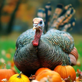 Thanksgiving Turkey with Pumpkins