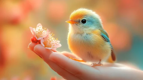 Tiny Bird and Floral Beauty