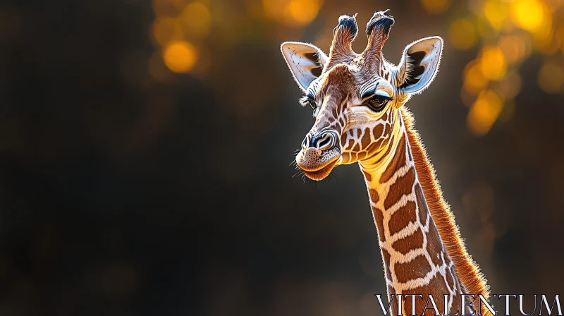 Elegant Giraffe at Sunset AI Image