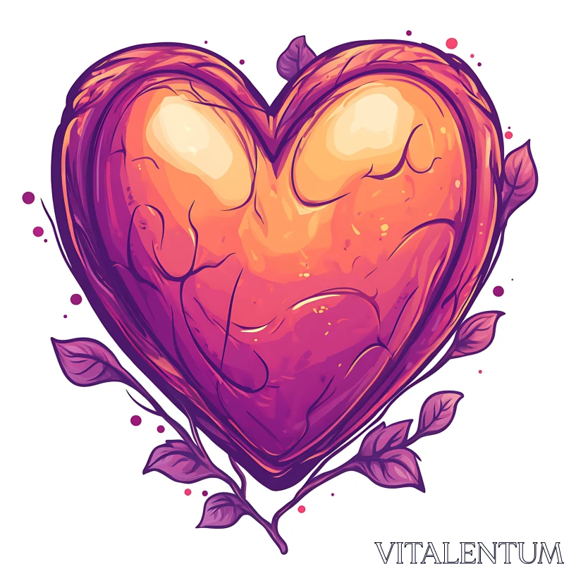 Botanical Heart Design AI Image