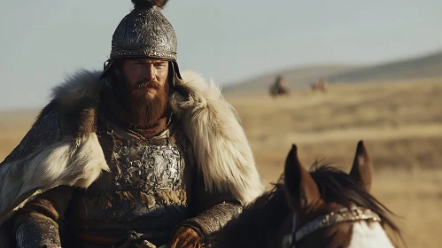 Stoic Horseman in Armor