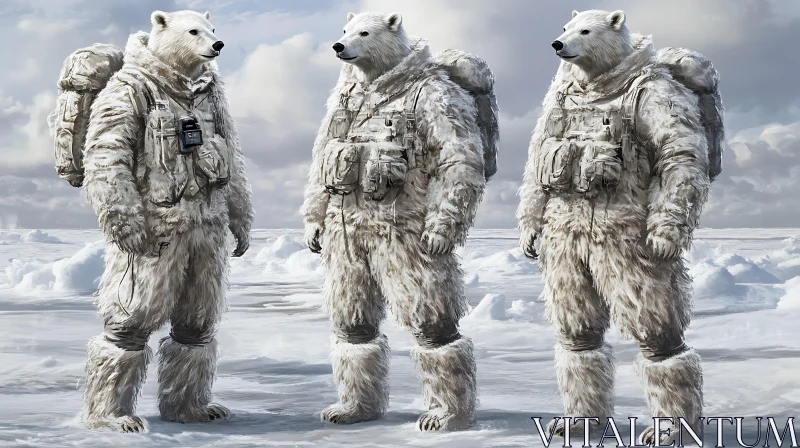 AI ART Polar Bears in Tactical Gear