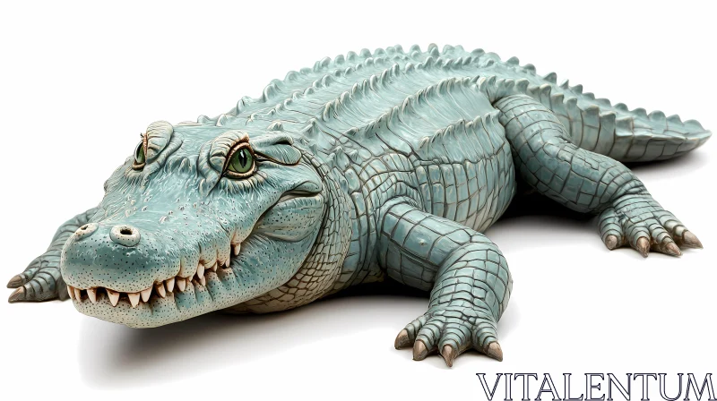 Intricate Crocodile Ceramic Art AI Image