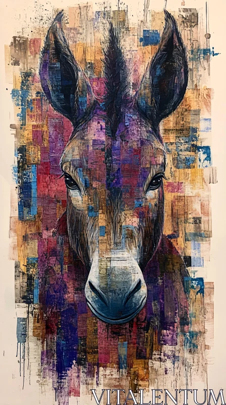 Colorful Donkey Art AI Image