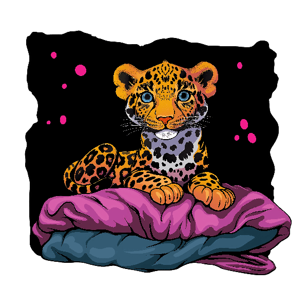 POD Design Colorful Leopard Cub T-Shirt Design