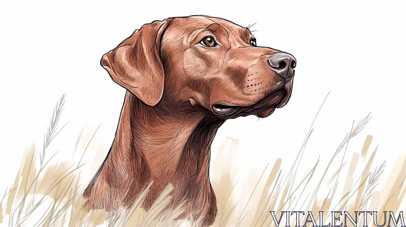 Brown Dog Illustration AI Image