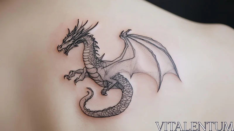 AI ART Dragon Tattoo: Scaled Majesty on Skin