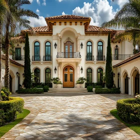 Opulent Mediterranean Villa Exterior