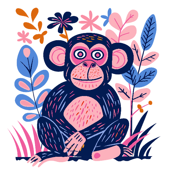 Playful Jungle Monkey Art POD Design