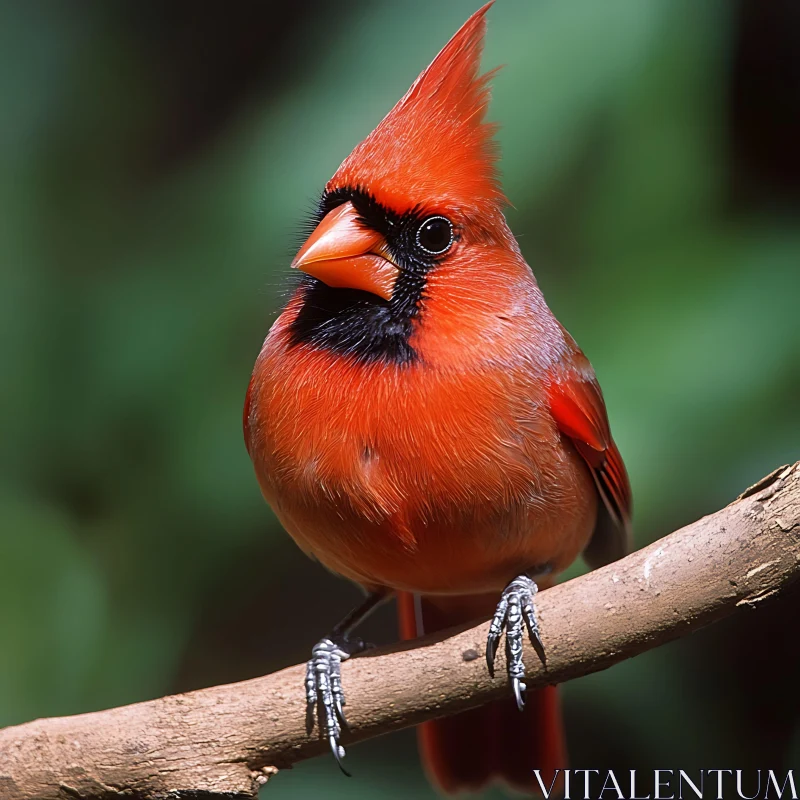 Red Cardinal Bird Portrait AI Image