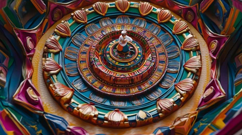 Colorful Ornamental Sculpture with Detailed Patterns