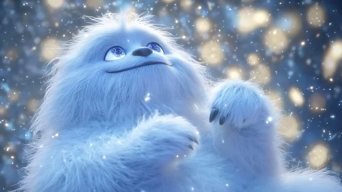 Whimsical Yeti Under the Snow